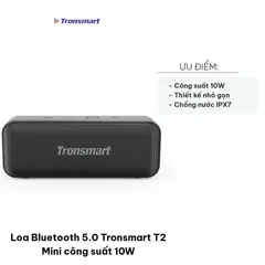 Loa Bluetooth 5.0 Tronsmart T2 Mini 10W - Thiết Kế Nhỏ Gọn, Âm Thanh Mạnh Mẽ, Kháng Nước IPX7, Thời Gian Phát Nhạc 18 Giờ