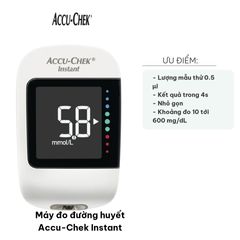 Máy Đo Đường Huyết Accu-Chek Instant - Kết Quả Nhanh Chỉ 4 Giây, Thiết Kế Nhỏ Gọn, Thích Hợp Sử Dụng Cá Nhân, Thiết Bị Y Tế Chính Hãng