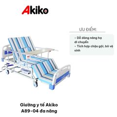 Giường Y Tế Đa Năng Akiko A89-04 - Tích Hợp Chậu Gội Đầu, Khung Thép Sơn Tĩnh Điện, Dễ Dàng Điều Chỉnh và Vệ Sinh