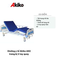 Giường y tế Akiko A82 có 2 tay quay điều chỉnh, chiều dài 195cm, tải trọng tối đa 250kg - Giảm đau nhức và thoải mái cho người dùng
