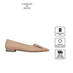 Giày bệt Charles & Keith Leather Pointed SL1-71790026 Nude