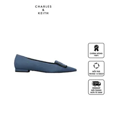 Giày bệt Charles & Keith Leather & Denim Pointed SL1-71790026 Blue