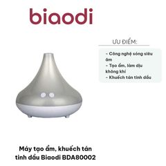 Máy Tạo Ẩm Khuếch Tán Tinh Dầu Biaodi BDA80002 - Công Nghệ Sóng Siêu Âm, Giúp Thư Giãn Không Khí Với Hương Thơm Tinh Dầu