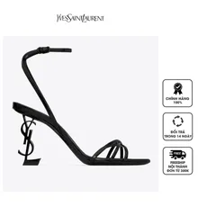 Dép Sandals YSL Opyum In Glazed Leather 782840AACGC1000 Black