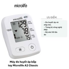 Máy Đo Huyết Áp Bắp Tay Microlife A2 Classic - Thiết Bị Theo Dõi Huyết Áp, Công Nghệ PAD Chính Xác, Dễ Sử Dụng Tại Nhà