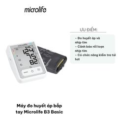 Máy Đo Huyết Áp Bắp Tay Microlife B3 Basic - Công Nghệ SmartMAM Đo Chính Xác, Thoải Mái Theo Dõi Sức Khỏe Tại Nhà