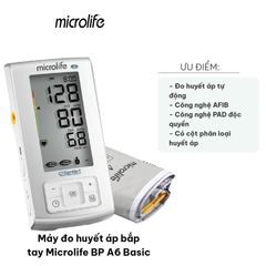 Máy Đo Huyết Áp Bắp Tay Microlife BP A6 Basic - Công Nghệ Gentle+, AFIB, MAM, Tự Động, Kết Quả Chính Xác, Hỗ Trợ Theo Dõi Sức Khỏe Hàng Ngày