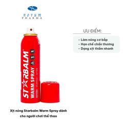 Xịt Nóng Starbalm Warm Spray 150ml - Hỗ Trợ Làm Ấm Cơ Thể Trước Khi Tập Thể Thao - Sản Phẩm Thiên Nhiên Cho Người Chơi Thể Thao
