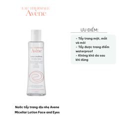 Nước Tẩy Trang Dịu Nhẹ Avene Micellar Lotion 200ml - Làm Sạch Hiệu Quả Cho Mặt, Mắt Và Môi, Phù Hợp Với Da Nhạy Cảm