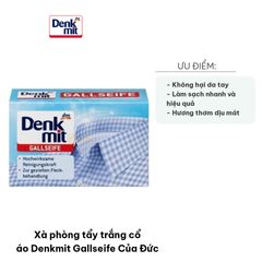 Xà Phòng Tẩy Trắng Cổ Áo Denkmit Gallseife - Giúp Loại Bỏ Vết Bẩn Dầu Mỡ, Son Môi, Mực - 100g Chính Hãng Đức