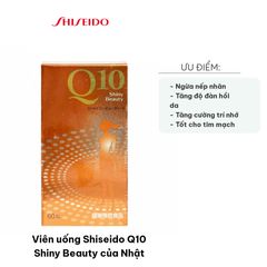 Viên Uống Shiseido Q10 Shiny Beauty Nhật Bản - Bổ Sung Coenzyme Q10, Dưỡng Da Trẻ Đẹp, Tăng Cường Sức Khỏe, Lọ 60 Viên