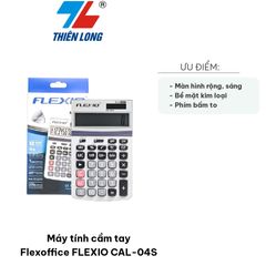 Máy Tính Cầm Tay Flexoffice FLEXIO CAL-04S - Phím Bấm Lớn, Màn Hình LCD Nghiêng, Tính Toán Đa Dạng, Dễ Dàng Sử Dụng