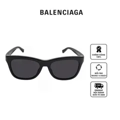 Kính mát Balenciaga Grey Square Unisex Sunglasses BB0151S 001 55