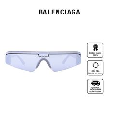 Kính mát Balenciaga Silver Shield Unisex Sunglasses BB0003S 011 99