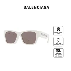 Kính mát Balenciaga Grey Square Unisex Sunglasses BB0262SA 003 56