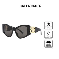 Kính mát nữ Balenciaga Grey Cat Eye Ladies Sunglasses BB0287S 001 55