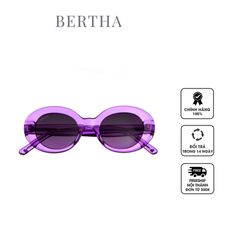 Kính mắt nữ Bertha Ladies Purple Oval Sunglasses BRSIT102-2