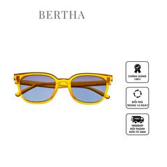 Kính mắt nữ Bertha Ladies Yellow Round Sunglasses BRSBR051C6