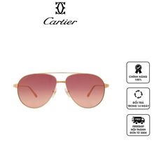 Kính mắt Cartier Brown Pilot Ladies Sunglasses CT0298S 008 59