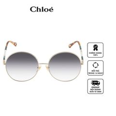 Kính mát nữ Chloe Blue Round Ladies Sunglasses CH0112S 001 61