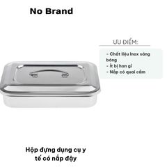 Hộp Đựng Dụng Cụ Y Tế Inox Có Nắp Đậy - Kích Thước 24cm x 16cm x 5cm, Bền Đẹp, Tiện Lợi Cho Spa, Nha Khoa, Thẩm Mỹ Viện