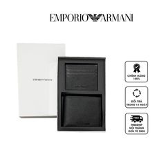 Set ví da nam Emporio Armani New Twill Wallet Y4R174 màu đen