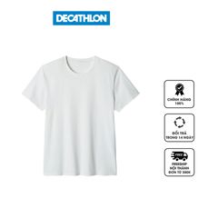 Áo thun cotton cho nam Decathlon Domyos 100 8667061 màu trắng