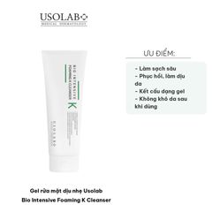 Gel Rửa Mặt Dịu Nhẹ Usolab Bio Intensive Foaming K Cleanser 120ml - Sạch Sâu, Dưỡng Ẩm, Phù Hợp Da Nhạy Cảm, Chống Oxy Hóa
