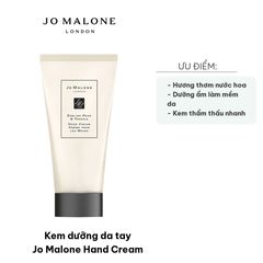 Kem Dưỡng Da Tay Jo Malone Hand Cream - Hương English Pear & Freesia, Cấp Ẩm Mềm Mại, Dưỡng Da Chống Khô, 50ml