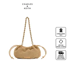 Túi xách Charles & Keith Ida Knitted Chain-Handle Clutch CK2-70840565 Beige