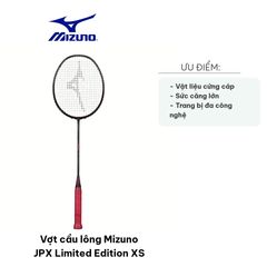 Vợt cầu lông Mizuno JPX Limited Edition XS - Thiết kế Đen Đỏ, Công Nghệ Carbon T46, Phù Hợp Tấn Công Mạnh Mẽ, 14kg Độ Căng