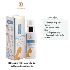 Xịt Khoáng Cấp Ẩm Thiên Nhiên Kohinoor 100ml - Phù Hợp Mọi Loại Da, Dưỡng Ẩm, Làm Dịu, Kích Thích Sự Thoải Mái, Bảo Vệ Da 24/7