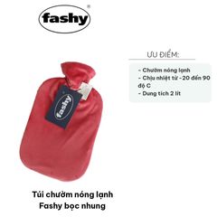 Túi chườm nóng lạnh Fashy bọc nhung, 2 lít, chịu nhiệt -20°C đến 90°C, giải pháp giảm đau và giữ ấm hiệu quả cho bạn