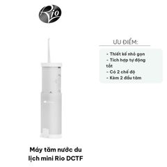 Máy Tăm Nước Du Lịch Mini Rio DCTF - Thiết Kế Nhỏ Gọn, 2 Chế Độ Vệ Sinh Răng Miệng, Pin Sạc Tiện Lợi