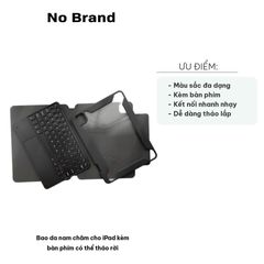 Bao da nam châm cho iPad kèm bàn phím tháo rời - Thiết kế bền bỉ, kết nối Bluetooth nhanh, nhiều màu sắc đa dạng