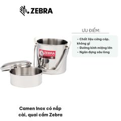 Camen Inox có nắp cài và quai cầm Zebra - Đồ Gia Dụng Nhà Bếp Chất Liệu Cao Cấp, Bảo Quản Thức Ăn An Toàn