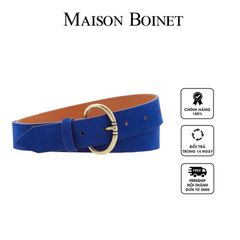 Thắt lưng Maison Boinet Men's Blue Suede D Ring Belt 94100BR
