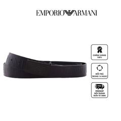 Thắt lưng nam Emporio Armani Embossed Oversized Lettering Leather Belt