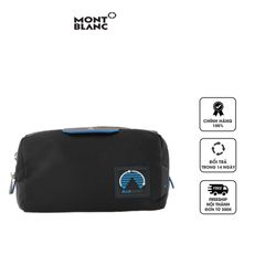 Ví Montblanc Black Blue Spirit Medium Nylon & Leather Trim Case - Luxury Washbags 128737