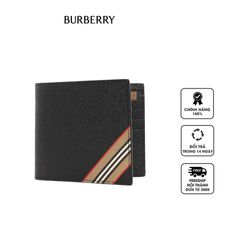 Ví da nam Burberry Icon Stripe Print Bicycle Wallet 8033072 màu đen