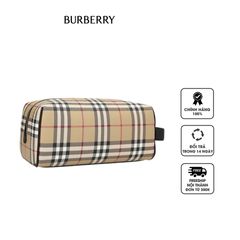 Túi cầm tay Burberry Clutch BBR Vintage Check 8065628 màu be