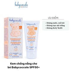 Kem Chống Nắng Dành Cho Bé Babycoccole SPF50+ - An Toàn Từ Thiên Nhiên, Không Paraben, Dưỡng Ẩm, Chống Nước - 75ml