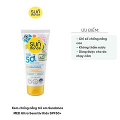 Kem Chống Nắng Trẻ Em Sundance MED Ultra Sensitiv Kids SPF50+ - Dưỡng Ẩm, Bảo Vệ Da Nhạy Cảm, Không Chứa Octocrylene, 100ml