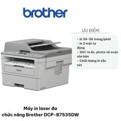 Máy in laser đa chức năng Brother DCP-B7535DW - In, Photo, Scan tốc độ cao 34-36 trang/phút, kết nối Wifi, tiết kiệm chi phí văn phòng