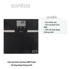 Cân Sức Khỏe Sanitas SBF73 Kết Nối Ứng Dụng Thông Minh - Theo Dõi Trọng Lượng, Chỉ Số Sức Khỏe, Phân Tích BMI, Hỗ Trợ Đến 8 Người Dùng