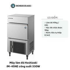 Máy Làm Đá Hoshizaki IM-45NE - Công Suất 330W, Tiết Kiệm Năng Lượng, Đóng Đá Nhanh, Thép Không Gỉ, Phù Hợp Cho Quán Bar Và Nhà Hàng