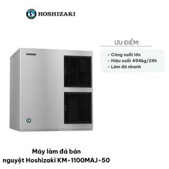 Máy Làm Đá Bán Nguyệt Hoshizaki KM-1100MAJ-50 - Công Suất 494kg/Ngày, Thép Không Gỉ, Phù Hợp Nhà Hàng, Khách Sạn, Dịch Vụ Ăn Uống