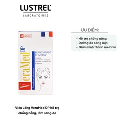 Viên uống VeraMed DP Chống Nắng & Làm Sáng Da - Dưỡng Da Mịn Màng, Giảm Nám, Sạm Da, 100 Viên, Hỗ Trợ Chống Tia UV