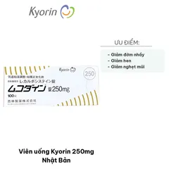 Viên uống Kyorin 250mg Nhật Bản - Hỗ trợ giảm nghẹt mũi, điều chỉnh chất nhầy, 100 viên - Thực phẩm chức năng sức khỏe đường hô hấp