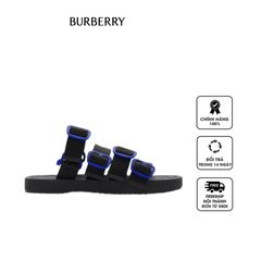 Dép sandals nam Burberry Nylon Strap Sandals 80815761 Black